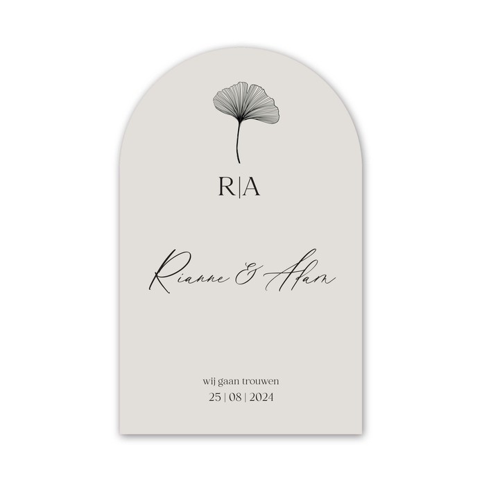 VORM Trouwkaart - Ginkgo Creme