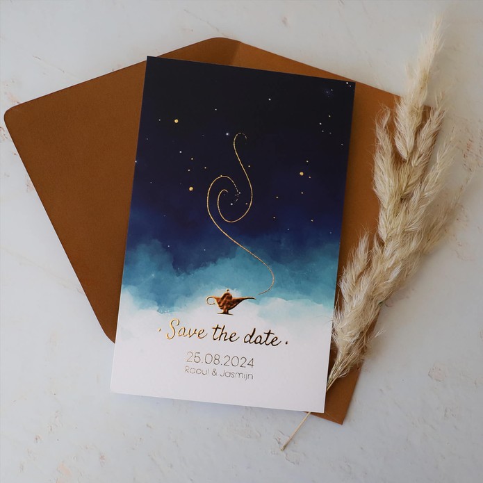FOLIE Save the date - Disney Inspired Aladdin lamp