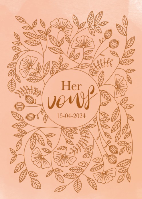 Trouwbelofte omslag - Blush Bloem - Her Vows
