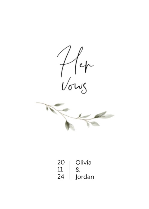 Trouwbelofte omslag - Olijftakje - Her Vows