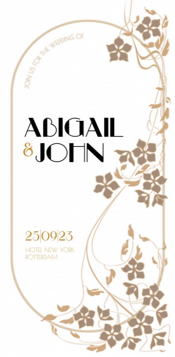 Trouwkaart - Art Nouveau