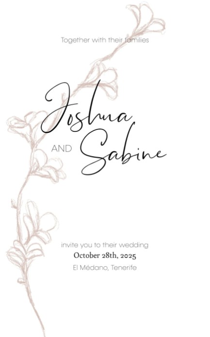 Trouwkaart - Bloemtakje El Medano
