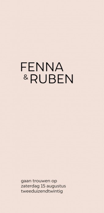 Trouwkaart - Minimalistic Blush