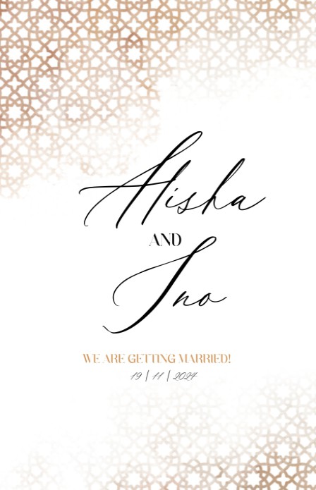 Trouwkaart - Bohemian Morocco Script