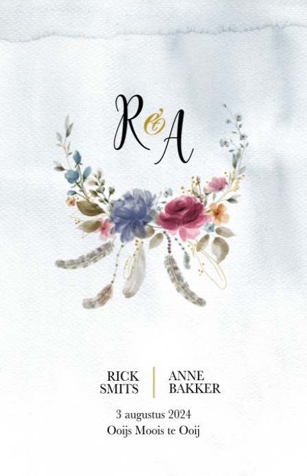 Trouwkaart - Bohemian Vintage Pastel