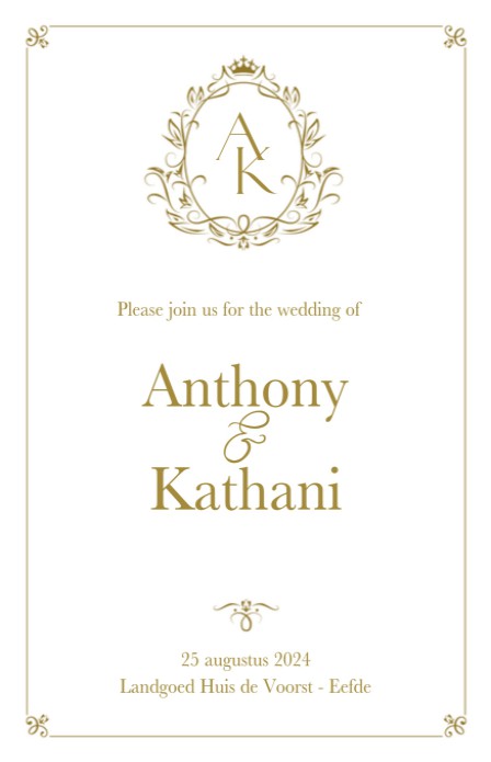 Trouwkaart - Bridgerton Monogram Kader