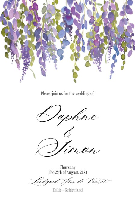 Trouwkaart - Bridgerton Wisteria