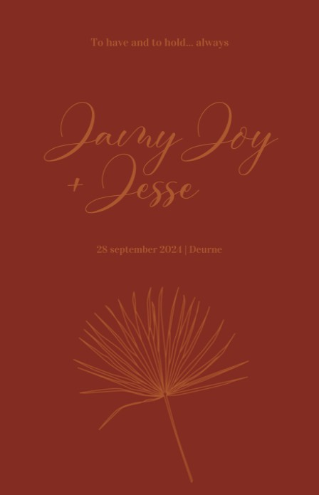 Trouwkaart - Country Palm Roestrood