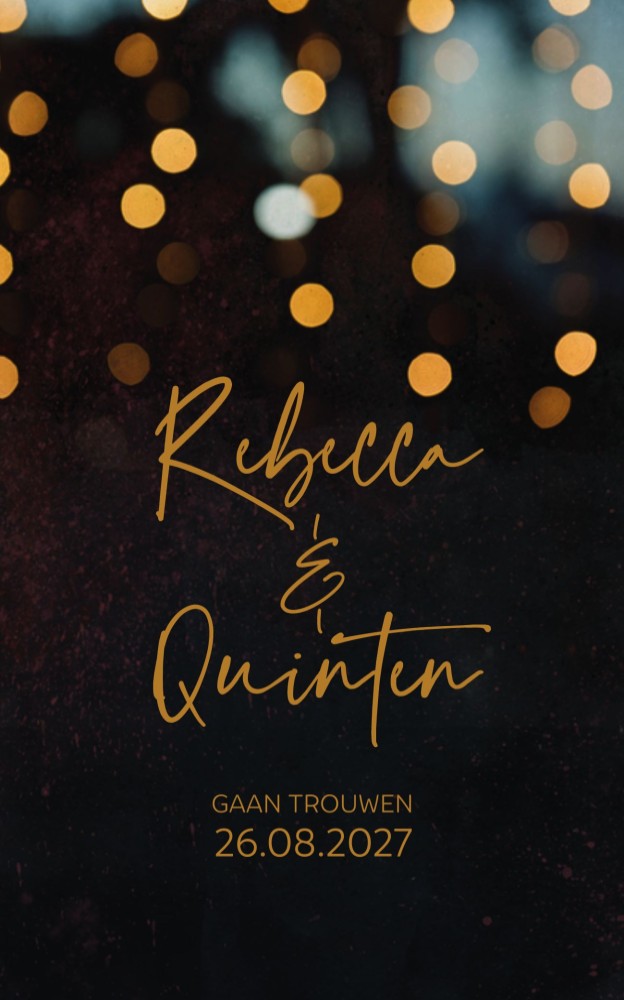 Trouwkaart - Dark and Moody Goud