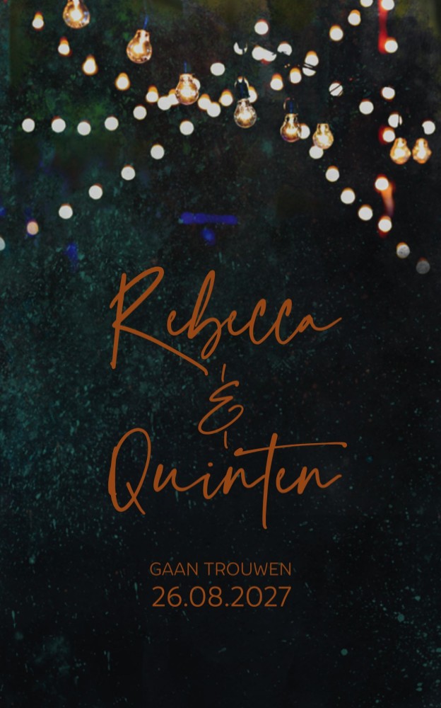 Trouwkaart - Dark Lampjes Koper