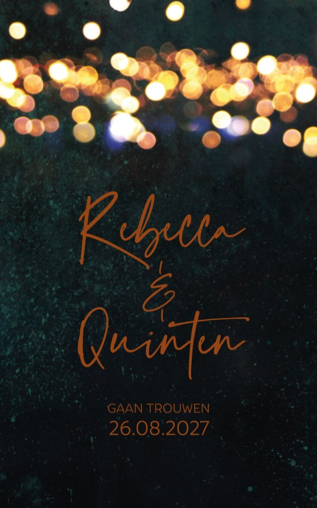 Trouwkaart - Dark Lampjesfeest Koper