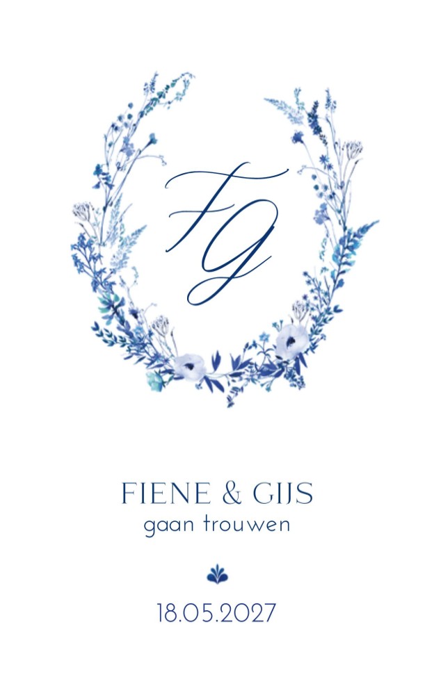 Trouwkaart - Destination Holland Delfts Blauw