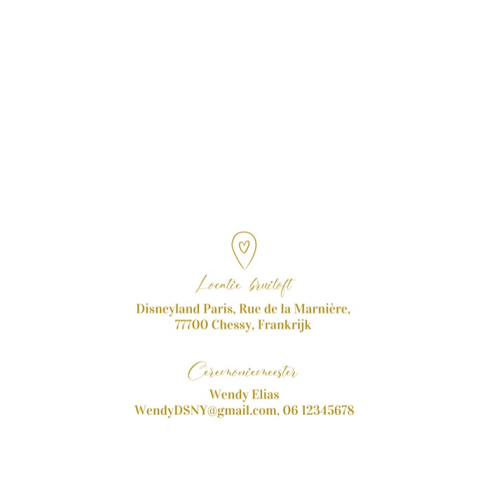 Trouwkaart - Disney Inspired Koets roze