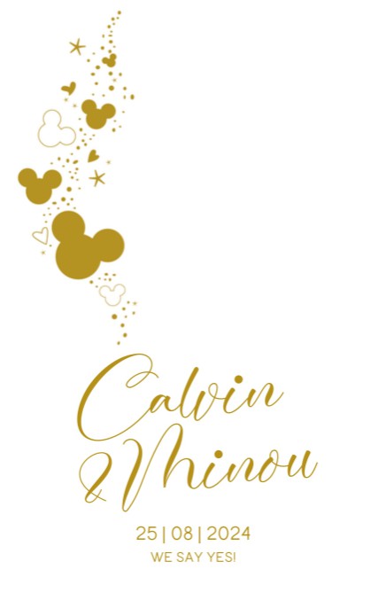 Trouwkaart - Disney Inspired Mickey Dubbel 1