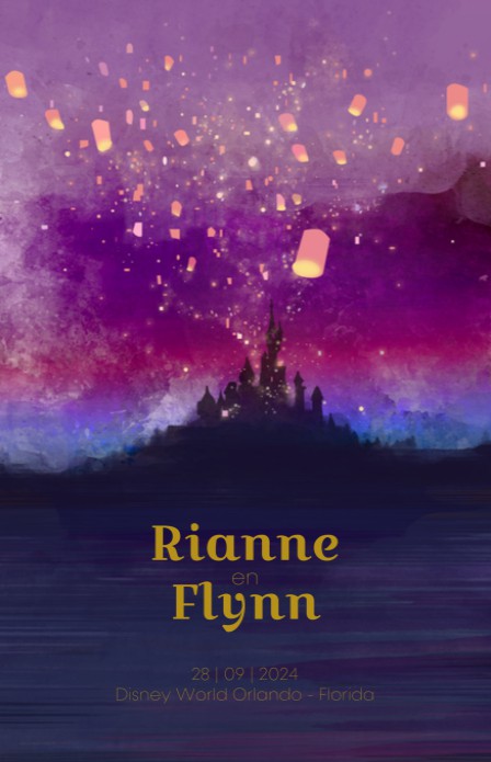 Trouwkaart - Disney Inspired Rapunzel