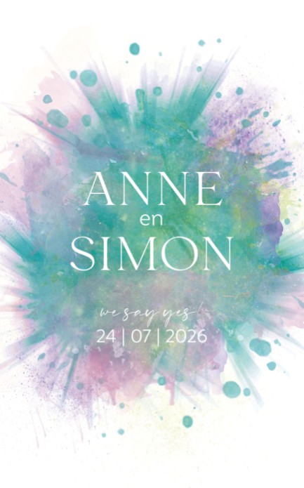 Trouwkaart - Festival Color Pastel