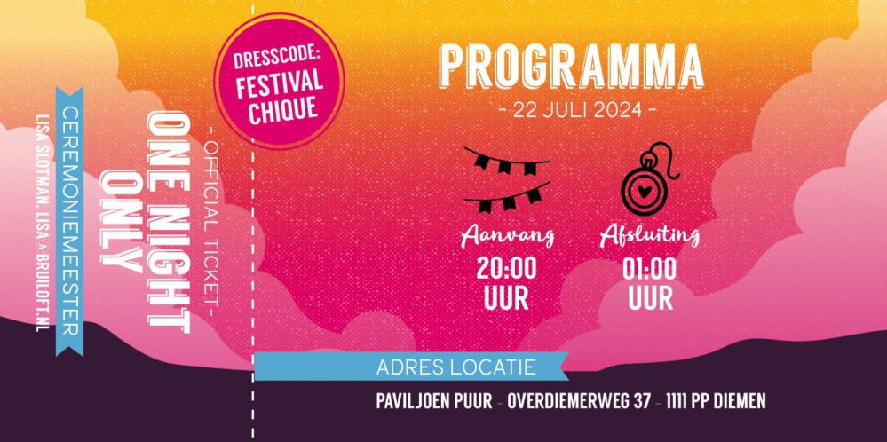 Festival ticket busje achter