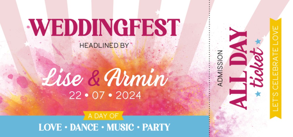 Trouwkaart - Festival Ticket Color