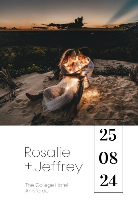 Trouwkaart - Fotokaart Beachlights