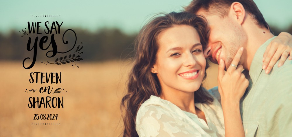 Trouwkaart - Fotokaart Blaadjes