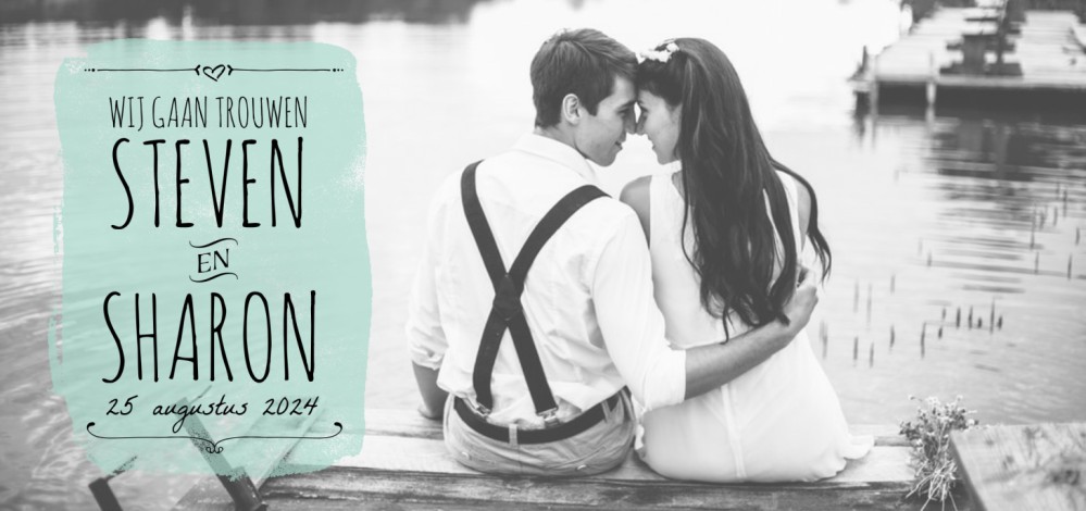 Trouwkaart - Fotokaart Groen Embleem