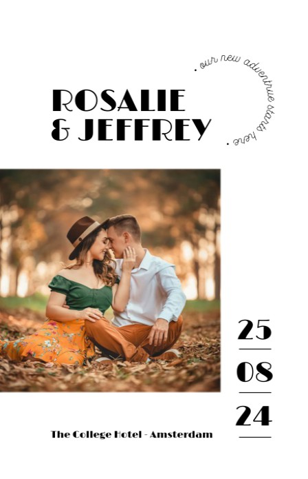 Trouwkaart - Fotokaart New Adventure Retro