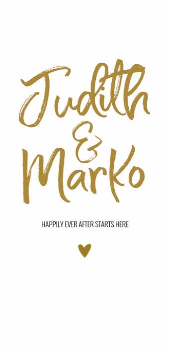 Trouwkaart - Goud Tint Typografisch