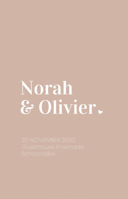 Trouwkaart - Minimalistic Old Pink