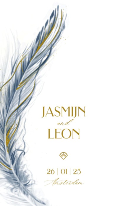 Modern Twenties trouwkaart voor