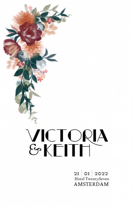 Trouwkaart - Twenties Flowers