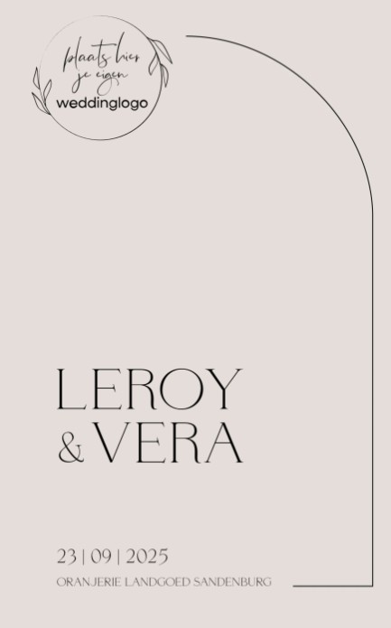 Weddinglogo trouwkaart pink voorkant