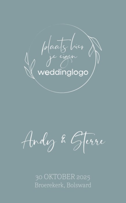 Weddinglogo Trouwkaart Blue voorzijde