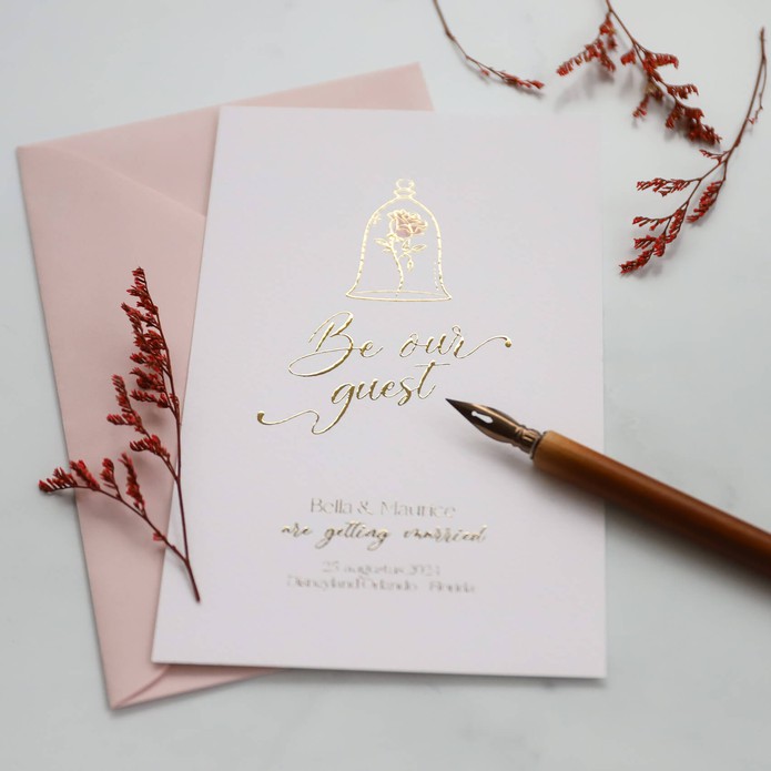 FOLIE Trouwkaart - Disney Inspired Belle Goud