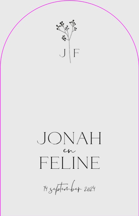 VORM Trouwkaart - Bessentakje Schelp Kleur