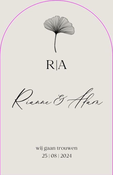 VORM Trouwkaart - Ginkgo Creme