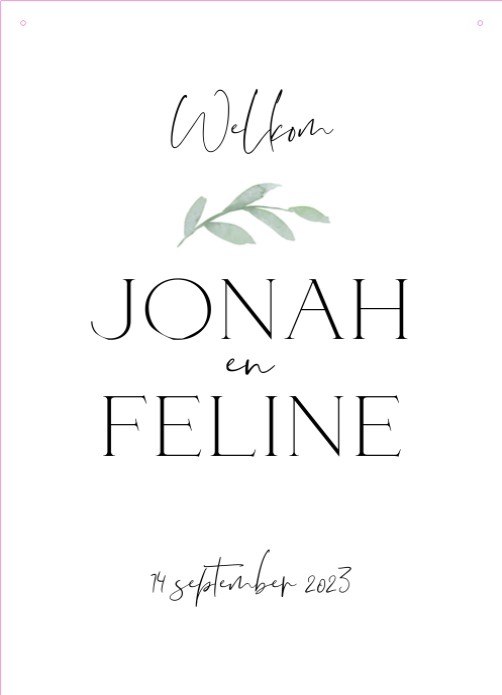 Welkomstbord Groen Takje