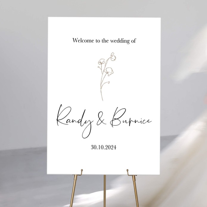 Welkomstbord Minimalistic Flower