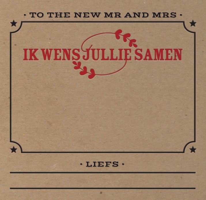 Wenskaartje - Ticketstijl Kraft