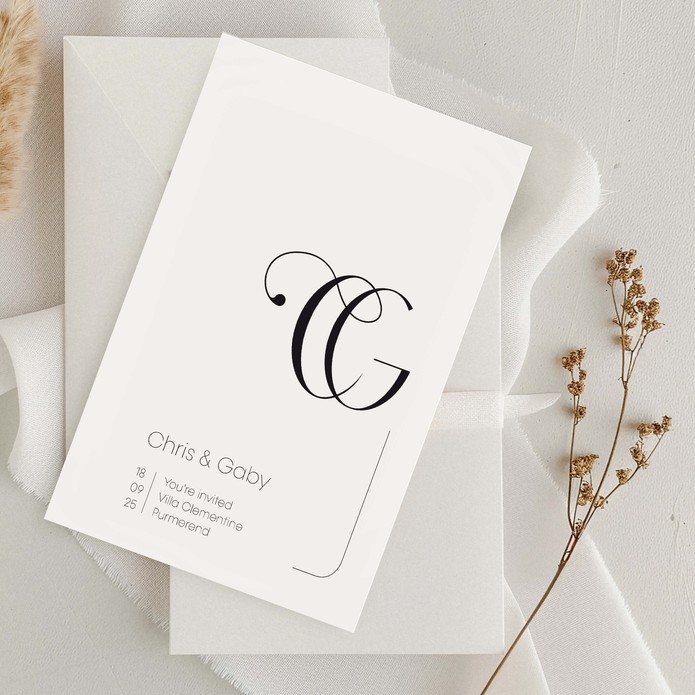 Trouwkaart - Weddinglogo Modern